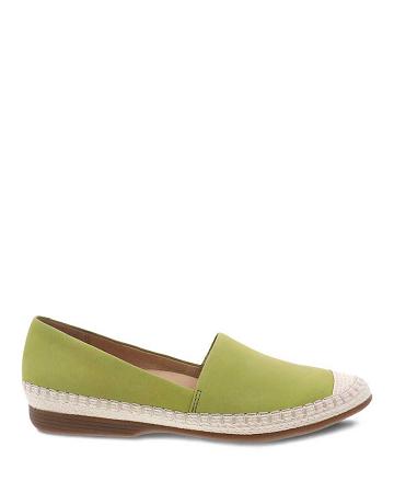 Flats Dansko Lesley Nubuck Femme Vert | FR 246RVD